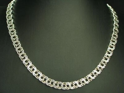 925 Argento Sterling Collana/Collier / Vero Argento/23,4g/43,0cm - Immagine 1 di 3