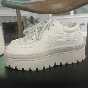 Zara Basic Collection Women's Chunky Lace Up Trainer Sneakers Beige Nude Size 39 - Picture 1 of 11