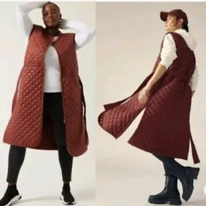 New Athleta Athleisure Quilted lightweightWhisper Featherless Long Preppy Jacket - Picture 1 of 12