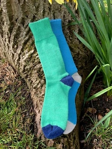 Alpaca Wool Contrast Everyday Socks, Dress, Unisex, Colourful, Thermal, UK Made - Picture 1 of 24