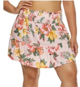 Jolie & Joy Floral Tiered Mini Skirt-Blush Sz XL - Picture 1 of 7