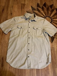 Carhartt Mens Button Down Khaki Shirt Size XL Tall - Picture 1 of 4