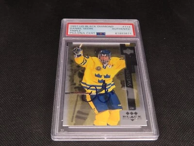 Daniel Sedin Signed 1997 UD Black Diamond Triple Diamond RC #114 PSA/DNA COA - Image 1 of 4
