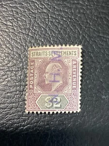 Straits Settlement 1902 KEVII $2 green & purple Used - Picture 1 of 2