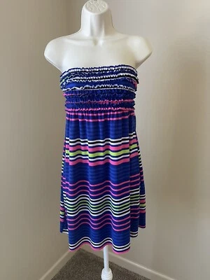 Xhilaration Women’s Multicolor Striped Summer Sleeveless Mini Dress s M - Imagem 1 de 4