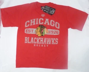 NEW NHL Chicago Blackhawks Ice Hockey T Shirt Youth Boys M 10 12 NWT - Picture 1 of 1