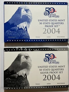 2004 United States Mint 50 State Quarters Silver Proof and Proof Sets  - Picture 1 of 5