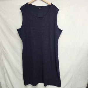 Misook Dress Plus Size 3X Navy Blue Textured Knit Sleeveless Womens - Picture 1 of 3