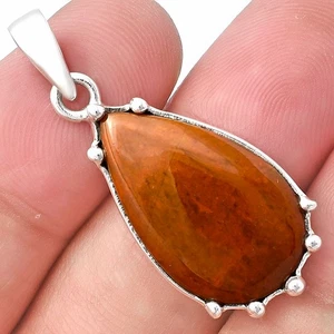 Natural Red Moss Agate 925 Sterling Silver Pendant Jewelry P-1349 - Picture 1 of 5