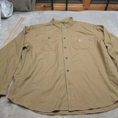 Carhartt Rugged Flex Shirt Mens 3XL Beige Relaxed Fit Long Sleeve Button Up - Image 1 of 4