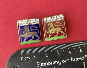 vintage Enamel Pin Badges X2 Young Conservative Political Party United Kingdom - Picture 1 of 4