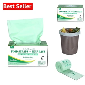 Durable Compostable Trash Bags - Mint Green, ASTM Certified 8 Gallon - 30 Count - Picture 1 of 7