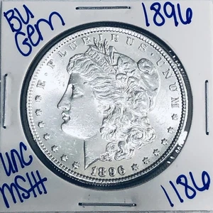 1896 BU UNCIRCULATED MORGAN SILVER DOLLAR AUTHENTIC U.S. MINT FREE SHIPPING 1186 - Picture 1 of 3