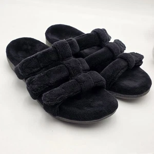 Vionic verstellbare offene Zehenpartie Schlummerschuh Slipper mit Orthesengewölbe Damen 10 schwarz - Bild 1 von 8