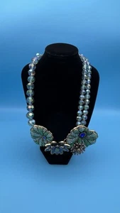 Heidi Daus “Lily Pond” Statement Necklace – Swarovski Crystal Beads - Picture 1 of 4