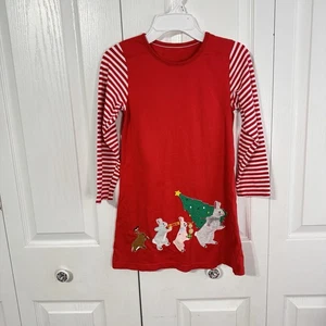Mini Boden rot Weihnachten Maus Häschen Langarm Kleid Mädchen Gr. 6/7 festlich - Bild 1 von 4