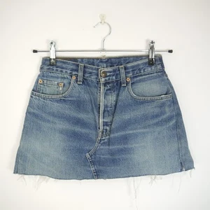 Minifalda Levi's Denim Azul Reelaborada Dobladillo Deshilachado Talla S - Imagen 1 de 7