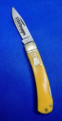 BÖKER YELLOW LOCKBACK KNIFE 440C  Pocket Knife read description  - Image 1 of 4