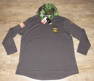 Nike Iowa Hawkeyes Salute to Service Treeline Hooded Long Sleeve Shirt Men's 2XL - Picture 1 of 4