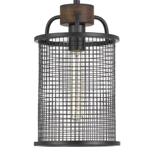 Cal Lighting FX-3720-1 Aberdeen 8"W Cage Mini Pendant - Bronze - Picture 1 of 3