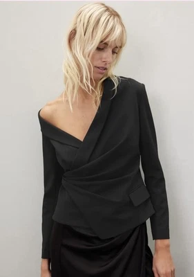 A.L.C. Top forrado de crepé negro Skyla talla 2 diseñador precio de venta sugerido por el fabricante $495 viaje de negocios - fa Foto 1 de 4