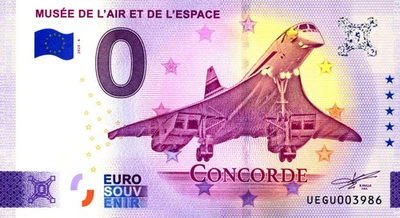 93 LE BOURGET Musée de l'Air 4, Concorde, 2025, Billet Euro Souvenir - Photo 1/2