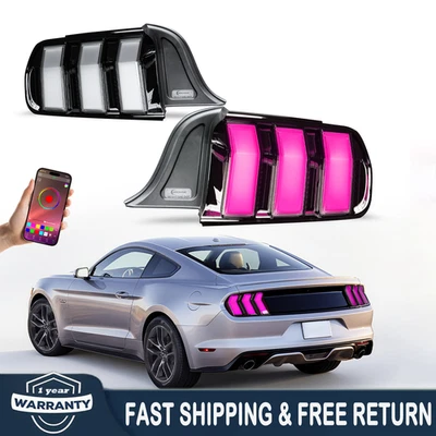 Pair RGB LED Tail Lights For 2015-2023 Ford Mustang Rear Lights w/ Animation Foto 1 de 4