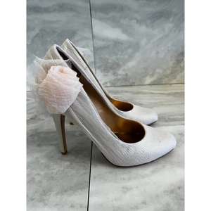 Badgley Mischka Ciri Wedding Bridal Blush Satin Silk Pumps Heels Shoes Size 7.5 - Picture 1 of 6