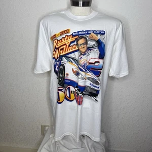 Vtg Y2K Rusty Wallace Autographed 50th Win T Shirt Sz XL Signed 2 Sided Auto - Picture 1 of 8
