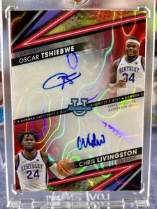 Topps Bowman University Best Autograph Card Oscar Tshiebwe Chris Livingston /5 - Picture 1 of 2