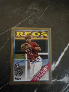 2023 Topps Series 2 Spencer Steer 1988 Gold Auto 23/50 - Picture 1 of 2