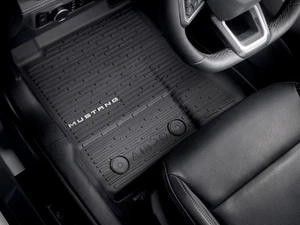 Mustang 2024-2025 All Weather Floor Liners, 4-Pc Set with Mustang Logo on Fronts - Picture 1 of 3