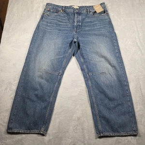 Pantalones de mezclilla Madewell talla 32 (40x26) Denver lavados pierna de barril dardos desgastados 0996 nuevos con etiquetas - Imagen 1 de 19