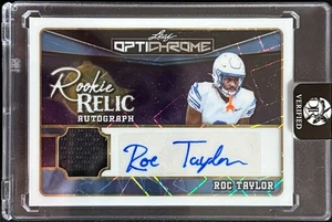 2025 Leaf OptiChrome Roc Taylor Rookie Relic Auto 4/7 Black Label Verified - Picture 1 of 2