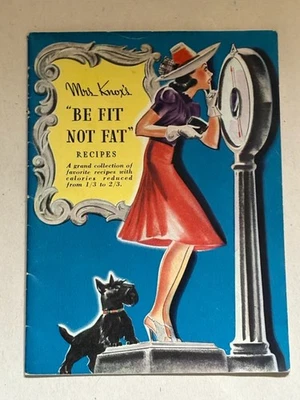 Vintage 1939 Mrs Knox Be Fit Not Fat Recipes Cookbook 4.75" x 7" Knox's Gelatine - Image 1 of 4