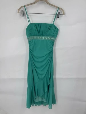 Винтажный город треугольники Y2K ретро русалки причудливый мини-платье женщин S синий блестки - Изображение 1 из 4