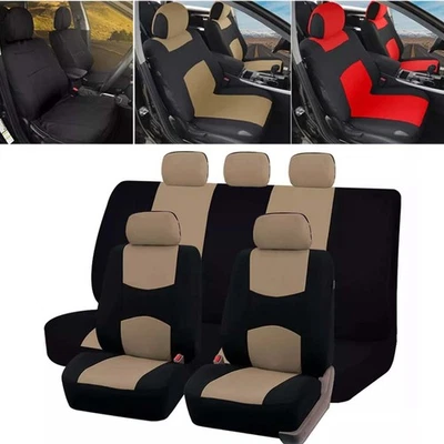For TOYOTA Front Full Set Car Seat Cover Protector Cloth Front Rear Cushion NEW Foto 1 de 4
