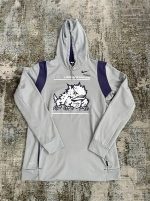 Nike TCU  team issued hoodie Size XL Big Horned Frog #106 Gray Purple LNC - Image 1 of 4