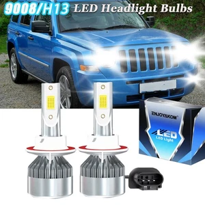 9008 H13 LED Headlights Bulbs For Jeep Patriot 2007-2017 High Low Beam White - Picture 1 of 11