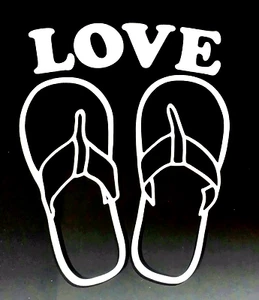 LOVE FLIP FLOPS Vinyl Decal Sticker - Bild 1 von 2