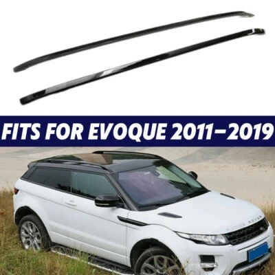Roof Rack Rails Crossbar Fits for Land Rover Range Rover Evoque 2011-2019 Black - Image 1 of 4