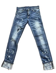 Dsquared2 blue jeans denim cotone+elastan Colore blu délavé Taglia 44IT - Nuovi - Foto 1 di 12
