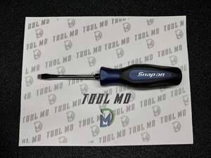Snap-on Tools USA NEW POWER BLUE 1/4" Tip Soft Grip Flat Head Screwdriver SGD4B - Picture 1 of 7