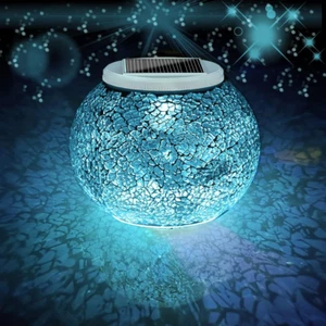 Color Changing Solar Powered Glass Ball Light Waterproof LED for Garden Patio - Picture 1 of 12