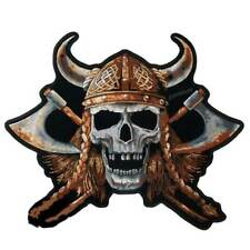 Viking Skull Patch 12" Motorcycle Motorbike biker colour-fast embroidered sealed