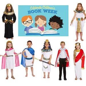 EGYPTIAN BOOK WEEK COSTUMES Kids Ancient Historic Fancy Dress Child Outfit - Picture 1 of 41