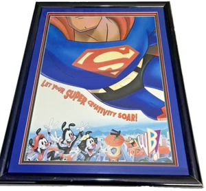 Raro poster Superman Animaniacs Kids WB del 1997 incorniciato 20x26 HTF vintage - Foto 1 di 13