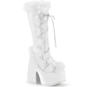 BOTA PLEASER BLANCA 5" HASTA LA RODILLA. Cremallera interior ribete piel sintética 6 7 8 9 10 11 12 - Imagen 1 de 1