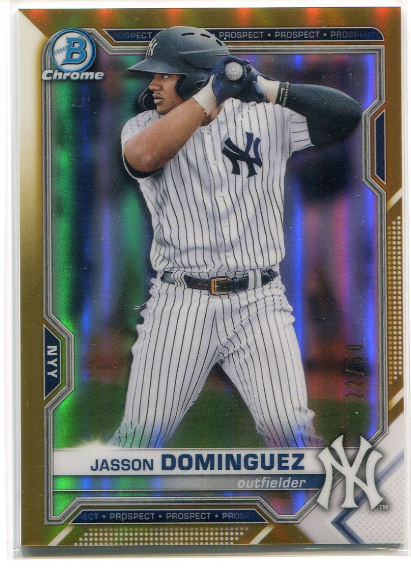 2021 Bowman Chrome Prospects Gold Refractor bcp213 Jasson Dominguez Rookie 22/50