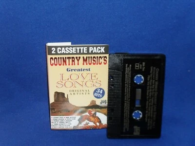 COUNTRY MUSIC’S GREATEST LOVE SONGS – AUSTRALIAN DOUBLE CASSETTE TAPE NM - Image 1 of 4